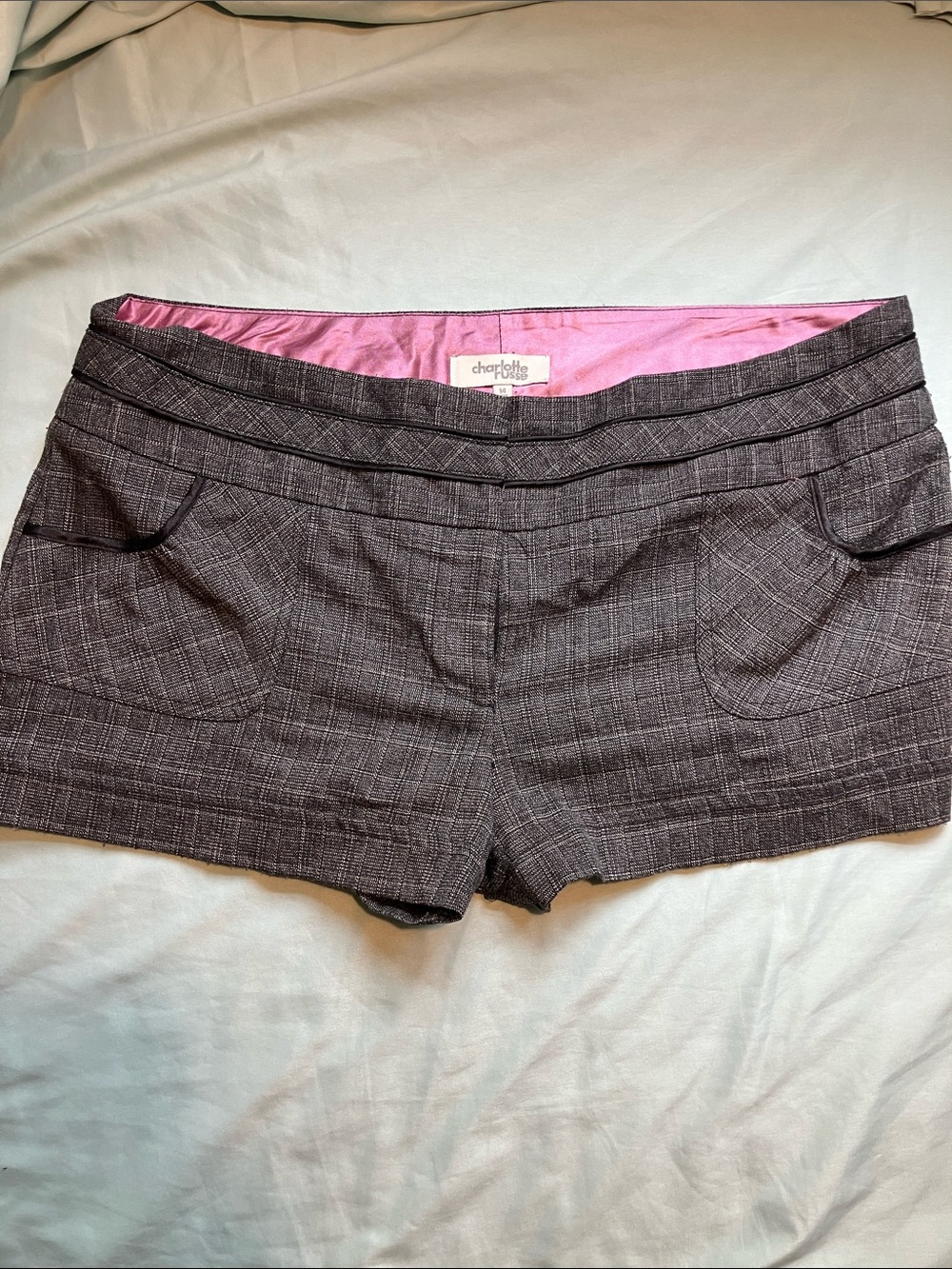 Charlotte Russe Gray Plaid Shorts - Cute and Sexy